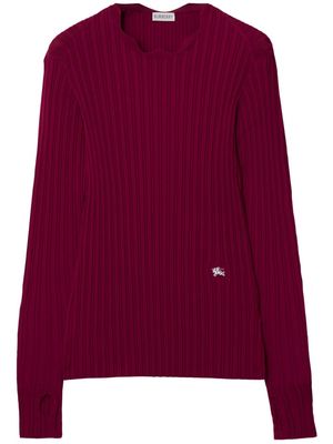 Burberry Equestrian Knight ribbed-knit top - Red