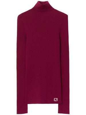 Burberry Equestrian Knight roll-neck jumper - Red