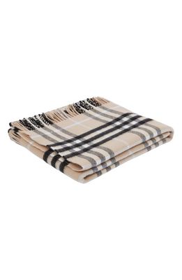 burberry Exploded Check Cashmere & Wool Baby Blanket in Soft Fawn