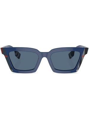 Burberry Eyewear Briar check-print square-frame sunglasses - Blue