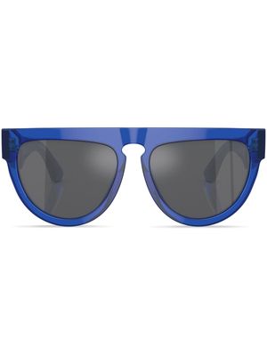 Burberry Eyewear logo-engraved round-frame sunglasses - Blue