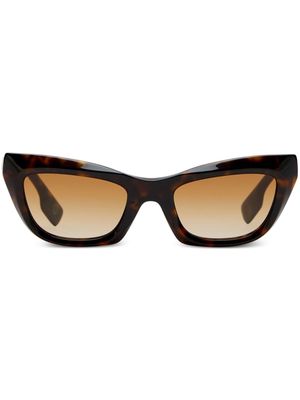 Burberry Eyewear logo-lettering cat eye-frame sunglasses - Brown