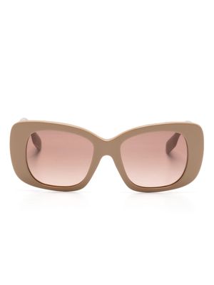 Burberry Eyewear logo-plaque square-frame sunglasses - Neutrals