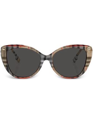 Burberry Eyewear Vintage-check cat-eye sunglasses - Neutrals