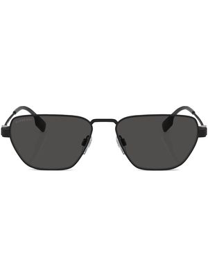 Burberry Eyewear Vintage-check geometric-frame sunglasses - Black