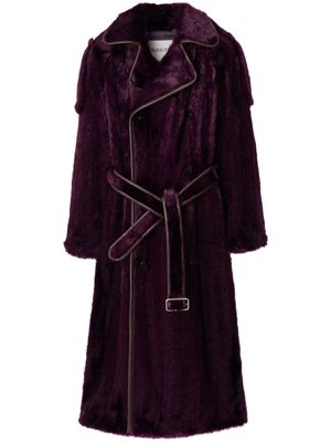 Burberry faux-fur trench coat - Purple