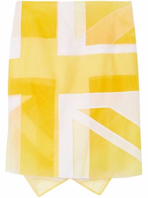 Burberry flag-print tulle skirt - Yellow