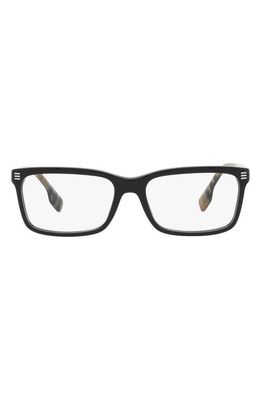 burberry Foster 56mm Rectangular Optical Glasses in Black