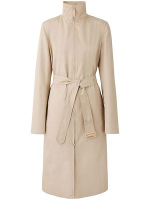 Burberry funnel neck trench coat - Neutrals