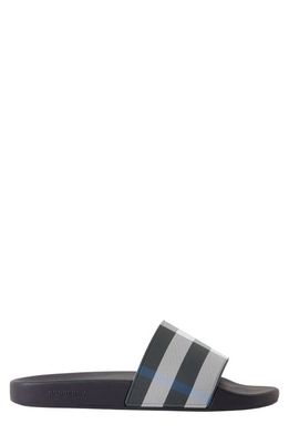 burberry Furley Check Slide Sandal in Black/White Blue Check