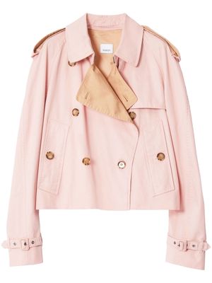 Burberry gabardine-weave cropped trench coat - Pink