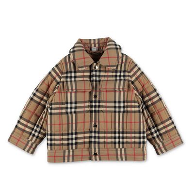 Burberry Giacca Trapuntata Gideon Check In Nylon Bambino