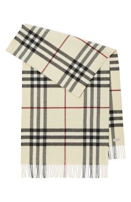 burberry Giant Check Washed Cashmere Scarf in Stone