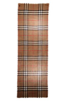 burberry Giant Check Wool & Silk Scarf in Archive Beige/Birch Brown