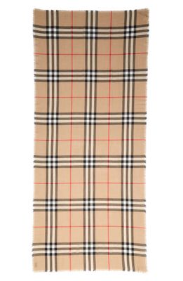 burberry Giant Check Wool Fringe Scarf in Archive Beige