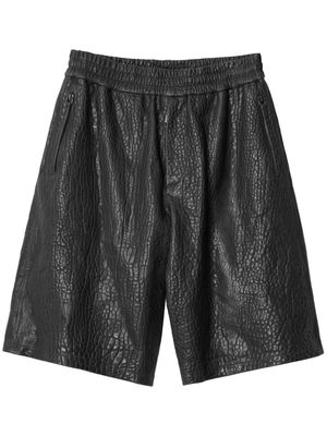 Burberry grained-effect leather shorts - Blue