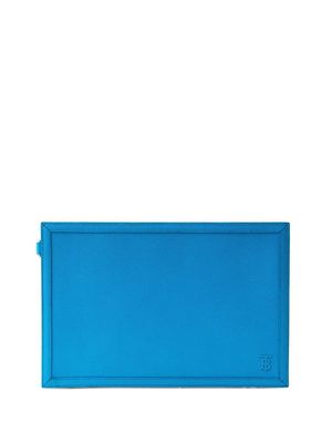 Burberry grained-leather TB zipped pouch - Blue
