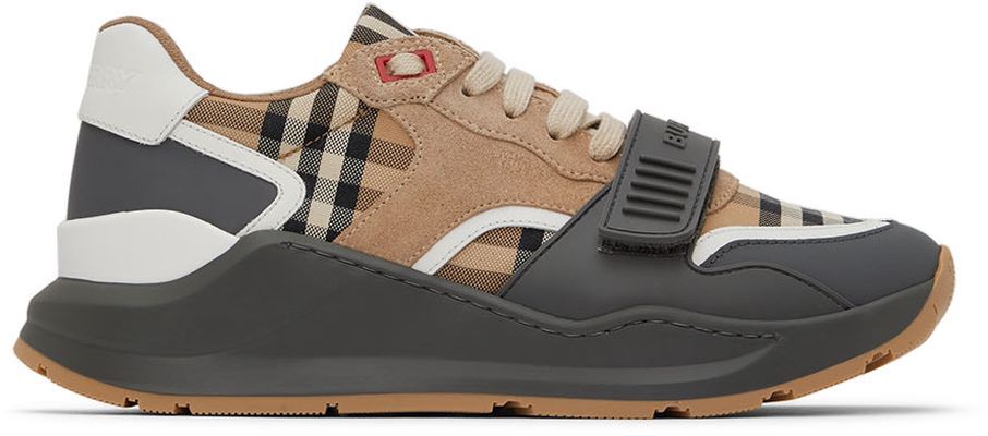 Burberry Gray Ramsey Check Sneakers