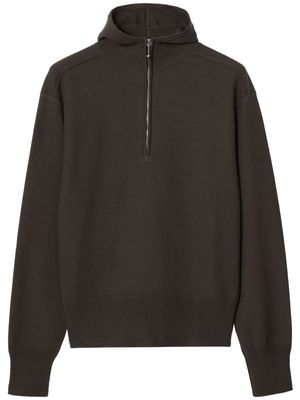 Burberry half-zip wool hoodie - Brown