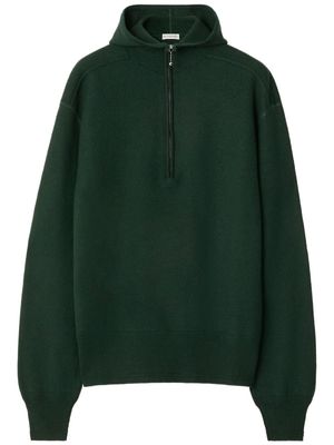 Burberry half-zip wool hoodie - Green