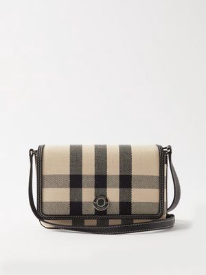 Burberry - Hampshire Checked-cotton Cross-body Bag - Womens - White Black