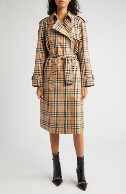 burberry Harehope Check Trench Coat in Archive Beige Ip Check