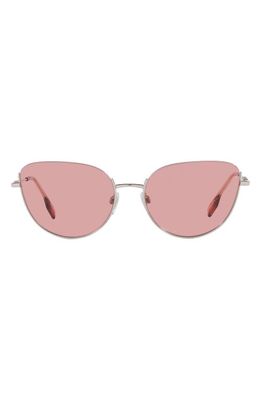 burberry Harper 58mm Cat Eye Sunglasses in Silver at Nordstrom