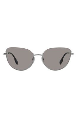 burberry Harper 58mm Polarized Cat Eye Sunglasses in Silver