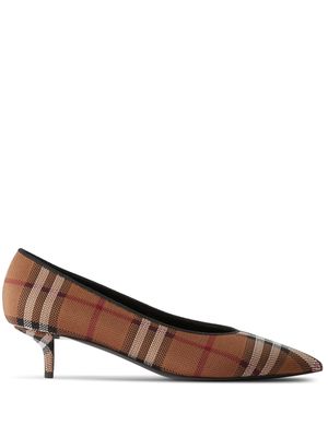 Burberry Haymarket check pointed-toe pumps - Brown