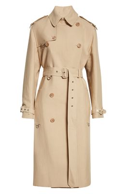 Burberry Hemp Blend Trench Coat in Soft Fawn
