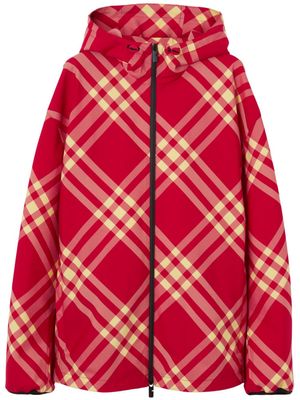 Burberry hooded check jacket - Red