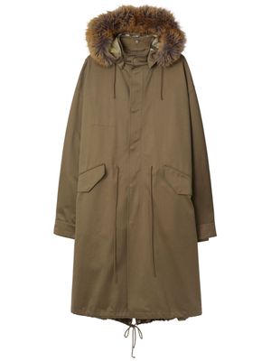 Burberry hooded cotton parka - Brown