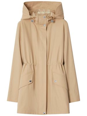 Burberry hooded cotton raincoat - Neutrals