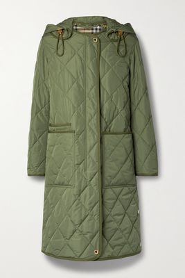 Burberry - Hooded Quilted Shell Coat - Green