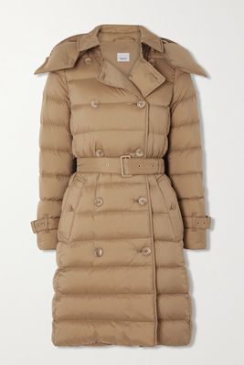 Burberry - Hooded Quilted Shell Down Coat - Brown