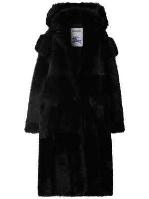 Burberry hooded shearling coat - Black