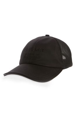 burberry Horsferry Embroidered Trucker Hat in Black