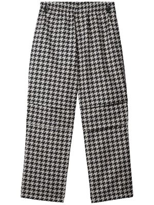Burberry houndstooth-pattern elasticated-waist trousers - Black