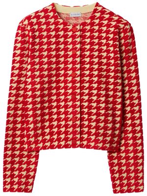 Burberry houndstooth-pattern jacquard cardigan - Red