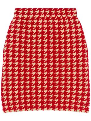 Burberry houndstooth-pattern mini skirt - Red