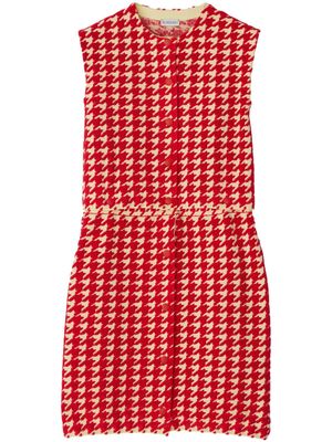 Burberry houndstooth-pattern sleeveless dress - Red