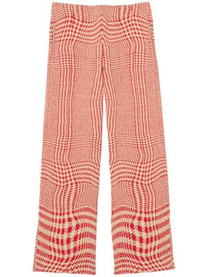 Burberry houndstooth-print straight-leg trousers - White