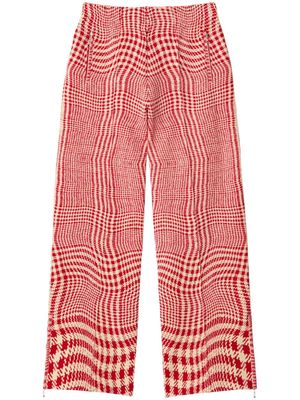 Burberry houndstooth-print track pants - Red