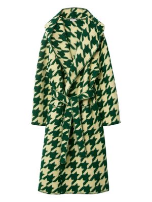 Burberry houndstooth-print wool robe - Green