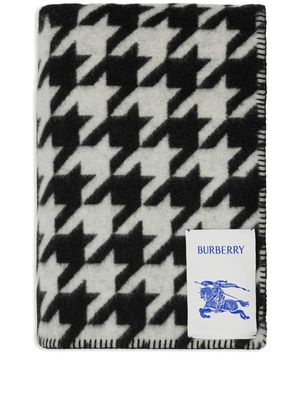 Burberry houndstooth wool blanket - Black
