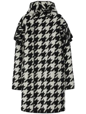 Burberry houndstooth wool cape - Black
