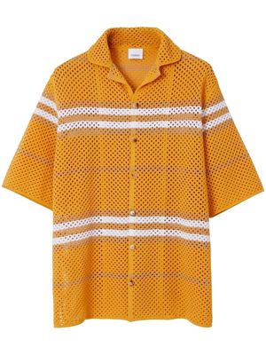 Burberry Icon Stripe short-sleeved knitted shirt - Orange