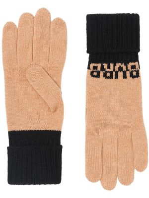 Burberry intarsia-knit logo gloves - Neutrals