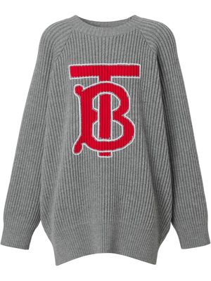Burberry intarsia-knit logo jumper - Grey