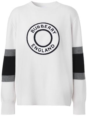 Burberry intarsia-knit logo jumper - White